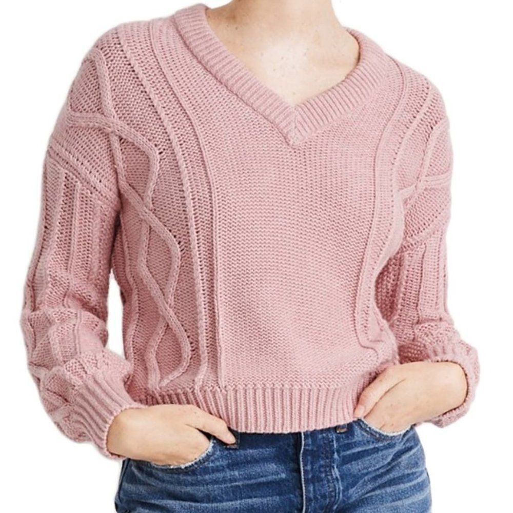 Madewell Augustus Cable Knit N-neck Sweater
